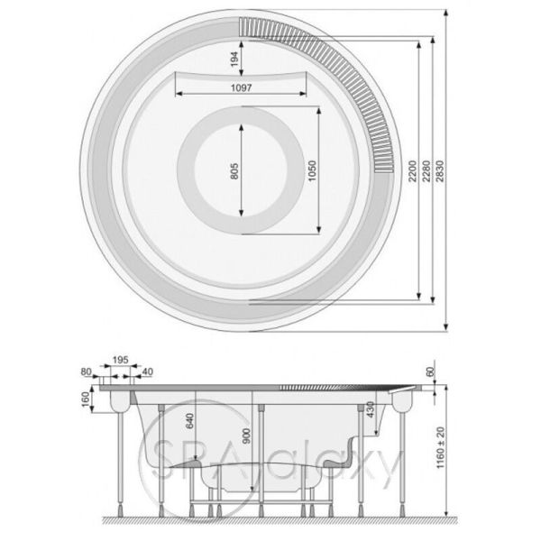 Spa бассейн PoolSpa SUNFLOWER SPA (Польша), Ø 283 x 116 cm