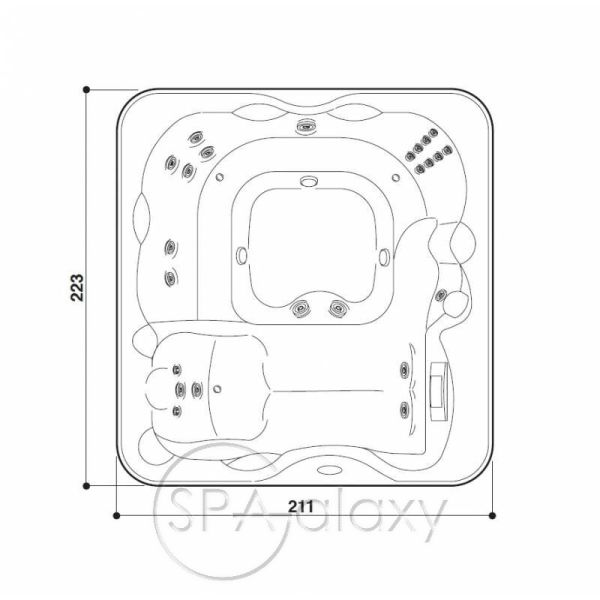 SPA бассейн JACUZZI L (Италия), 223 x 211 x 90 см